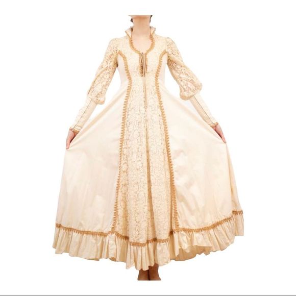 GUNNE Sax 1970s Vintage Zip Sleeves Dress - Picture 3 of 14